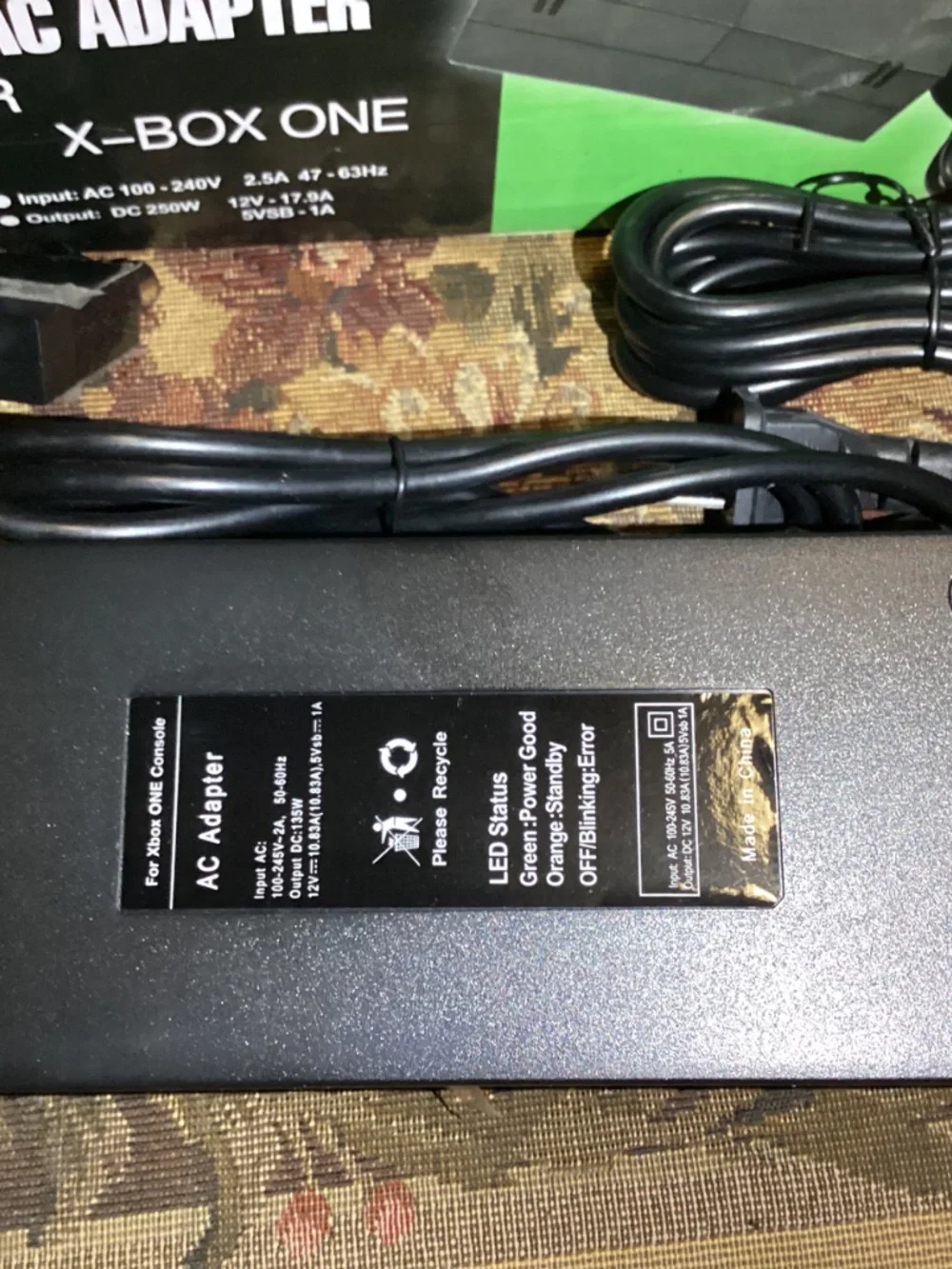 Old Skool AC Adapter Charger Power Supply for Microsoft Xbox One with Box